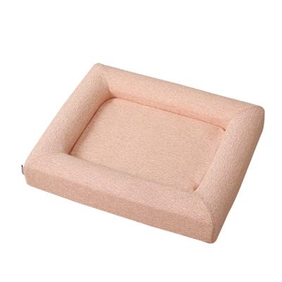 China 2021 Breathable New Style Selling Contracted Square Pure Color Plugs Dog Bed Hard Cotton Pet Nest For Pets for sale