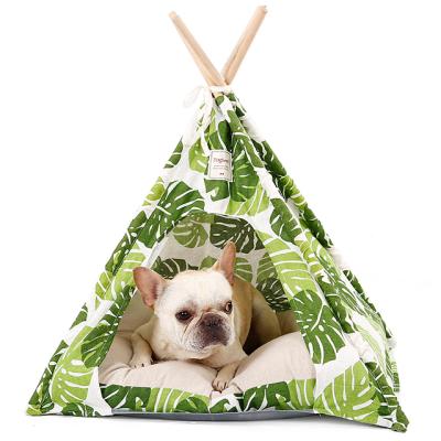 China Breathable Warm Oxford Canvas Fabric New Products Dog Kennel Material Pet Sleep Teepee Tent House for sale