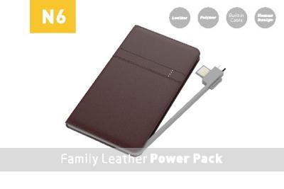 China Li-polymer Dual Output Power Bank Leather Look 6000mAh 12000mAh And 16 Led Lights for sale