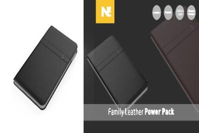 China Compact Thin Family Leather Power Bank External Battery For Mobile Charging for sale