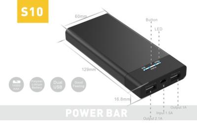 China High Capacity 10000mah Dual Output Power Bank for LG / HTC / Samgung / Xiaomi for sale