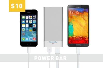 China Portable 10000mAh 2.1A Dual Output Mobile Power Bank Lithium Polymer Battery for sale