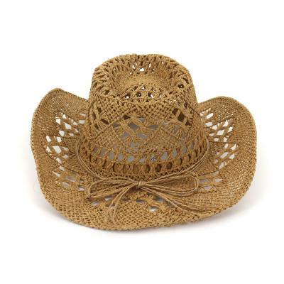 China Unisex Panama Fedora Cowboy Wide Brim Sunhats Image Summer Beach Glacier Covers Sun Straw Hats Helmet for sale