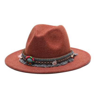 China 2021 Hot Selling Luxury Designer Fedora Hat Colorful Picture Decorations Top Hat Women for sale