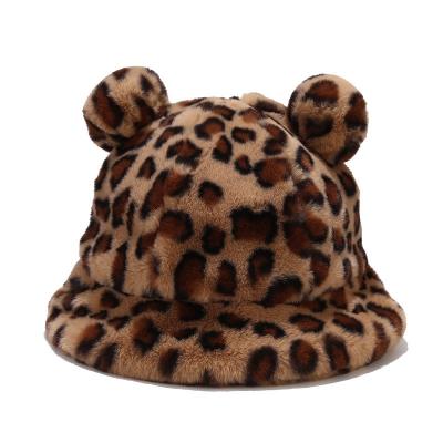 China Plush Factory Direct Selling Cute Women Winter Bear Ear Fisherman Hat Winter Leisure Bucket Hats for sale