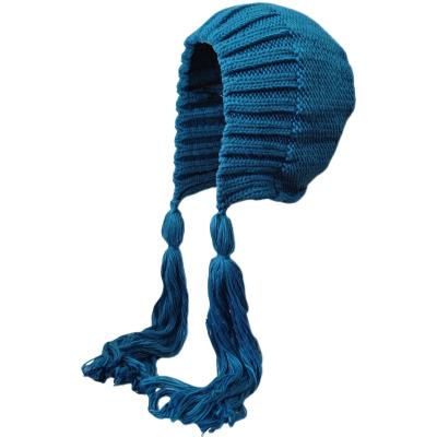 China 2021 Hot Wholesale Mockup COMMON Solid Color Knitted Braids Beanie Hat Bobble Custom Made for sale