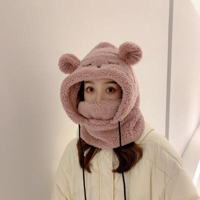 China Wholesale 2021 New Cute COMMON Bear Ear Scarf Keep Warm Winter Trending Custom Hats for sale