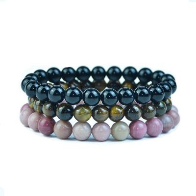 China Beaded Wrist Mala Accessories Men Women Power Gemstone Healing Jewelry 3Pcs/lot Stackable Bracelet for sale