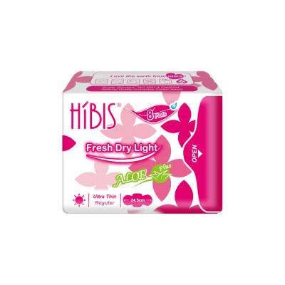 China 24.5cm HIBIS Ultra Thin Breathable Fit Breathable Herbal Sanitary Napkins Daily Normal for sale