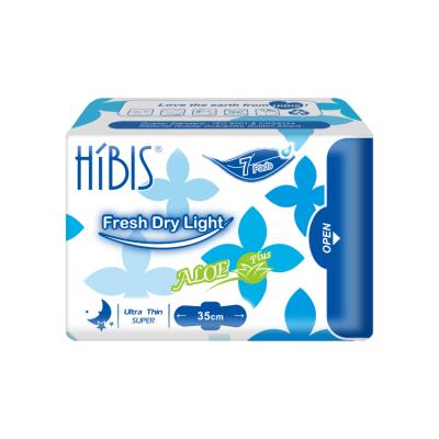 China HIBIS Side-gather 350mm Extra Long Ultra Thin Herbal Sanitary Napkins for sale