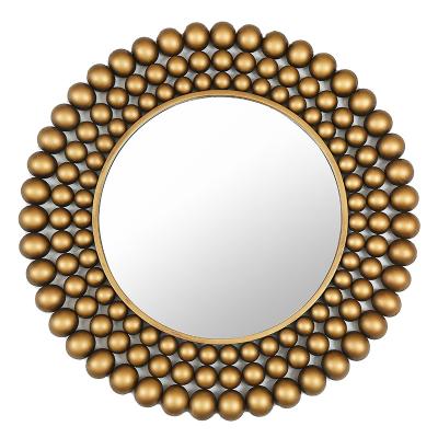 China American Hotel Bedroom Bathroom Retro Round Iron Mirror Wall Hanging Decorative Makeup Mirror Around Wall Mounted Mirror Bathroom for sale