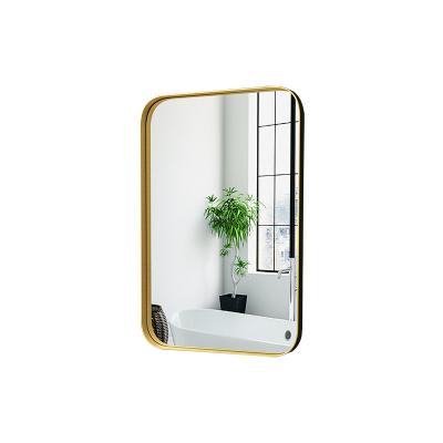 China Wall Mounted Bathroom Mirror Square Iron Makeup Mirror Living Room Furniture Mordern Decorative Mirror Bathroom Makeup Mirror for sale