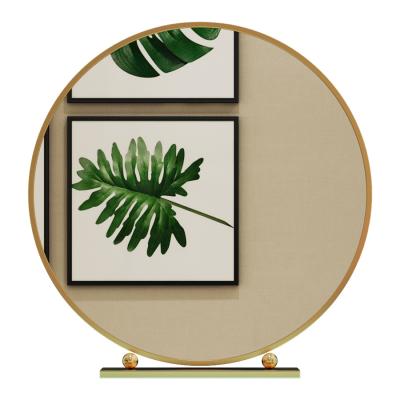 China Celebrity Cosmetic Nordic Light Luxury Round Internet Vanity Mirror Homestay Hotel Mirror Iron Bedroom Cosmetic Mirror for sale