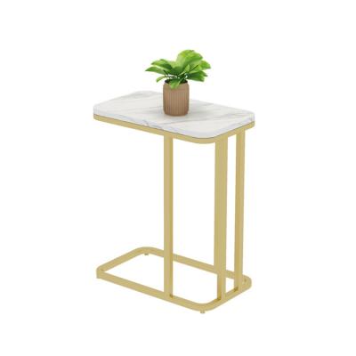 China Contemporary Nordic Marble Simple Movable Side Table Light Luxury Iron Living Room Balcony Sofa Side Table And Bedside Side Cabinet for sale