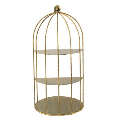 China Metal Wrought Iron Birdcage Dessert Table Cakeroom Wedding European Style Banquet Half Props Restaurant Hotel Cake Display Stand for sale