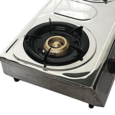 China Hotel Stove Price Top Commercial Stainless Steel Cooktop 2 Burner Gas Cooker for sale