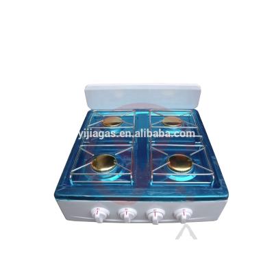 China Household Four Burners Table Gas Cooker With Back-guard for sale