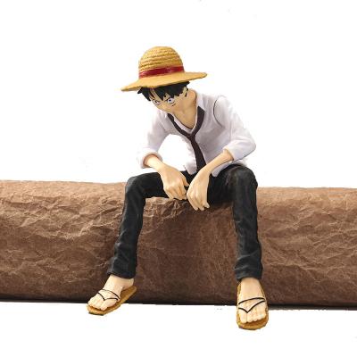 China New Fashion PVC 13cm Cartoon Luffy Anime Action Figure Resting One Piece Doll Toy Ornament For Kids Boys Gifts for sale