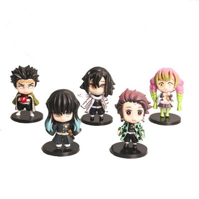 China Cartoon Toy Model Toy Cute 5 Piece Anime Muichirou Kyoumei Obanai Mitsuri Tanjirou Demon Slayer Action Number Boys Girls Toys For Kids Adult Gift for sale