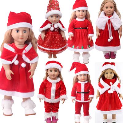 China Toy Dress Outfit Cute Christmas Santa Casual Cartoon American 18 Inch Girl Doll Clothes Dress Up Accessories Kids Girls Toys For Children Gift for sale