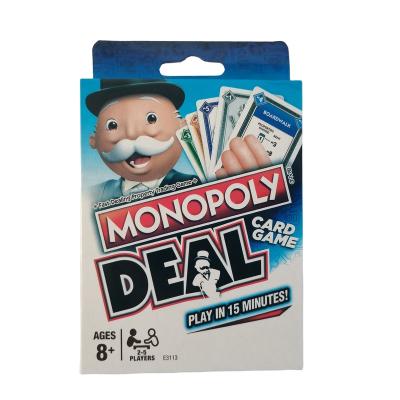 China Portable Paper Card GameToys Family Printing Party Board Game Hasbro Monopoly Board Game Card For Adult Kids Tarjeta Gift for sale