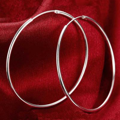 China 100% 925 Sterling Silver 50/40/30/20mm Large Cute Round Circle Women's Big Hoop Earrings For Women for sale