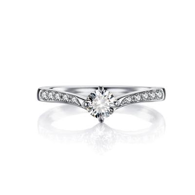 China High Quality Romantic Sterling Silver Women Diamond Engagement Wedding Ring for sale