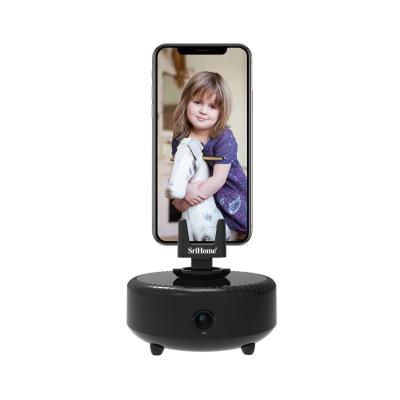 China 360 Degree Adjustable Rotation Face Automatic Object Tracking Live Stream Holder for iPhone or Android No APP Tracking Holder for sale