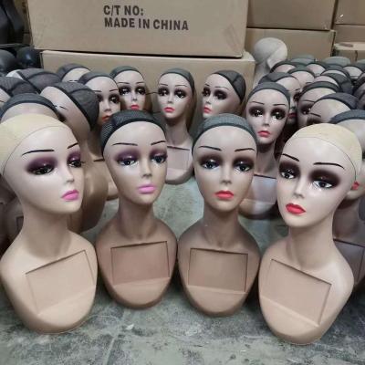 China With Wig Display Hot Selling Mannequin Wig Display Realistic Female Mannequin Head With Shoulders for sale