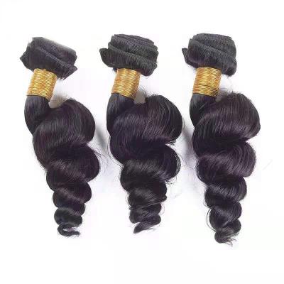 China Brazilian 10A Virgin Hair Pieces Cuticle Aligned Hair Weave Bundle Raw Loose Wave Hair Extension Bundle For Black Women for sale