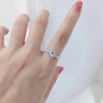 China Sparkling Round Clear 925 Sterling Silver Cubic Zirconia Band Ring CZ for Engagement for sale