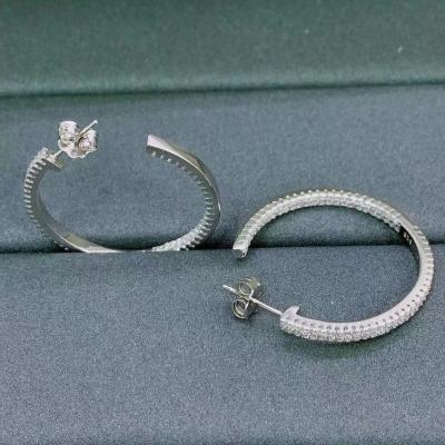 China Diamond Moissanite Sterling Silver Small Hoop Earrings ODM for sale