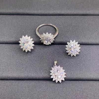 China OEM 925 Sterling Silver Cubic Zirconia Stud Earrings Pendant Ring Jewellery for sale