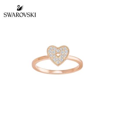 China New in 925 Sterling Silver Elevated Red Heart With Colorful Crystal Women's Ring Fit swarvoski 925 Original Bracelets for sale