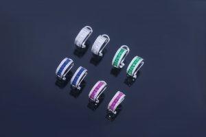 China Colorful Zircon Post genuine Silver 925 Sterling Earrings Stud For Women Girl for sale