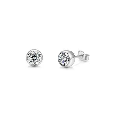 China Platinum Moissanite Stud Earrings 1 Ct Diamond Anniversary Jewelry for sale