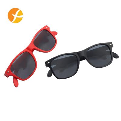 China 100% Recycled Eco Friendly Biodegradable Polycarbonate Shades Black And Red Square Plastic Sunglasses for sale