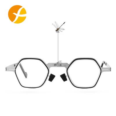 China Custom Ultralight Folding Computer Light Mini Rimless Slim Anti Blue Reading Glass NEW UNISEX METAL for sale