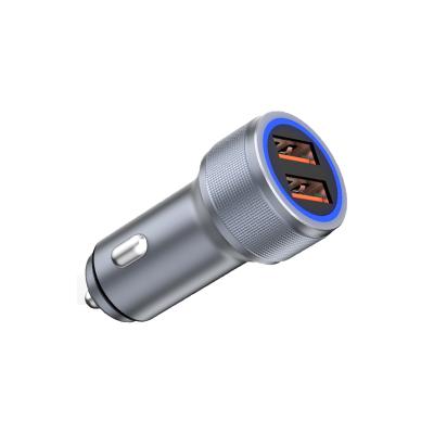 China Car Mobile Phone Charger 2 Dual USB 3.4A Port 12-24V Charger Cigarette Socket Lighter Fast Car Charger Adapter for sale