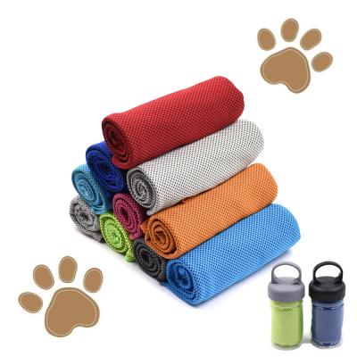 China Sustainable Ice Cool Summer Microfiber Custom Sports Pet Instant Cooling Towels With Package for sale