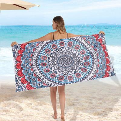 China Popular Compressed Hot Selling Ultra Absorbent Quick Dry Oversized Mandala Fiber Micro Beach Towel for sale