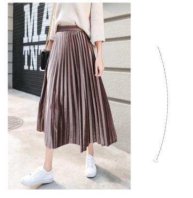 China A Size 81-90% Gold Skirt PQ51 Velvet Pleated Polyester Fiber for sale