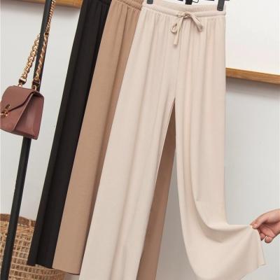 China China Supplier Ice Silk Plus Size Female Plus Quality Pants Nine Dots Pants Straight Trousers for sale