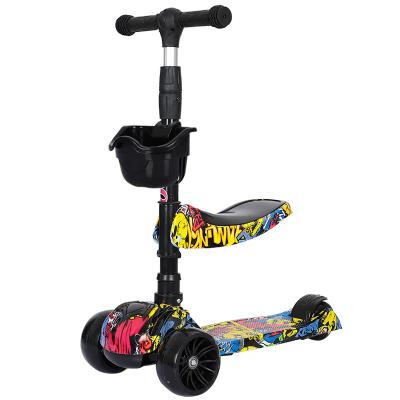 China Foldable Function 3 Wheels Children Kids Scooters Electric Scooter Game Music Pattern Child Graffiti Par Adult for sale