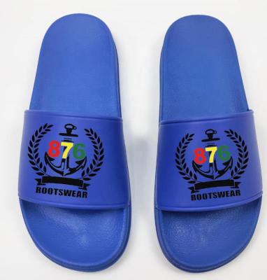 China Latest Design Mens Sandal Cushioning Slips With Logo Shoes PVC Sandal Customize Mens Slippers PVC Beach Men Slippers for sale