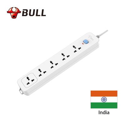 China Easy Installation India South Africa Standard 5 Way Universal 5m Power Cord Extension Power Socket Strip Surge Protector for sale