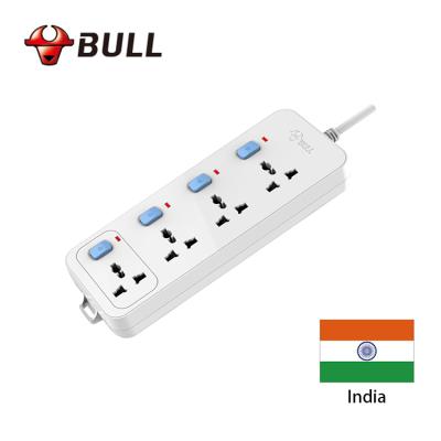 China Easy Installation Wholesale India South Africa Standard 4 Way 4 Way Switch 5m Power Cord Extension Power Socket Custom Logo Surge Protector for sale