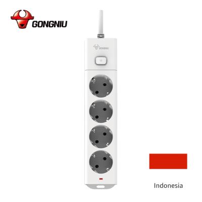 China Easy Strip Power Protector Plug 1.5m EU Plug Surge Outlet Indonesia Insurance 4 Strip Trade Installation Electrical Outlet for sale