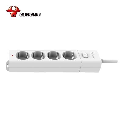 China Easy installation top grade Russia 5M extension cord, 4 groups of extension socket, EU standard electrical outlet receptacle for sale