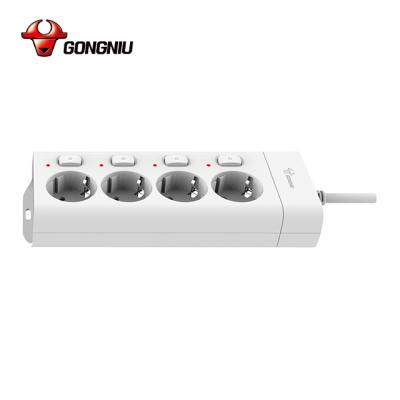 China Installation Best Easy Single 4 Gang Indonesia Outlet Surge Protector Switch 5m Extension Power Strip Power Strip Socket 4 for sale